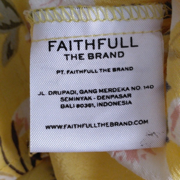 Faithful The Brand US8 Size L Yellow Floral Dress - Picture 13 of 15